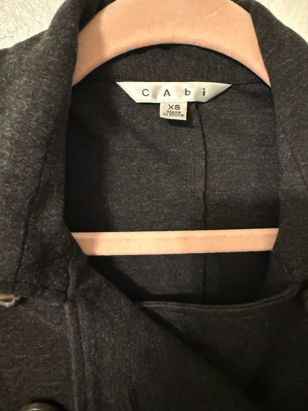 CAbi Ponte Knit Double Breasted Trench Pea Coat XS Dark Grey Charcoal Casablanca - Picture 6 of 16